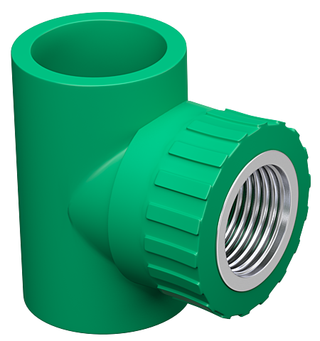 TÊ 90° F/F/F CENTRAL COM INSERTO METÁLICO PPR